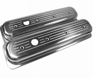 Ventildeckel SB Centerbolt Alu "Streifen" Chevrolet Chevy GM