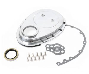 Steuerkettendeckel Timing Chain Cover SB Chevy Alu Poliert Set GM R6040box