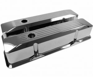 Ventildeckel Chevy SB Streifen Schräg Alu Chevrolet GM