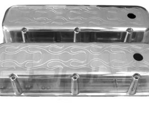Ventildeckel Chevy BB Flammen hoch Big Block Alu Chevrolet Hot Rod