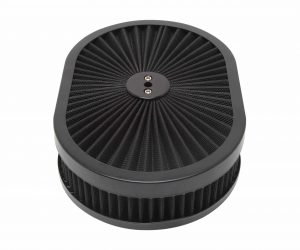 Oval Luftfilter Super Flow 12" Schwarz Air Cleaner R2216BK