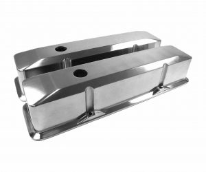 Ventildeckel SBC Small Block Alu Schräg hoch Glatt Chevrolet